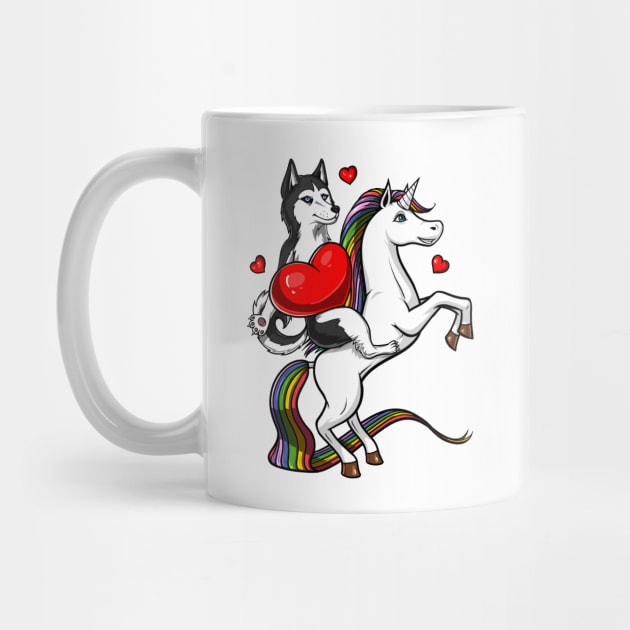 Siberian Husky Dog Riding Unicorn by underheaven